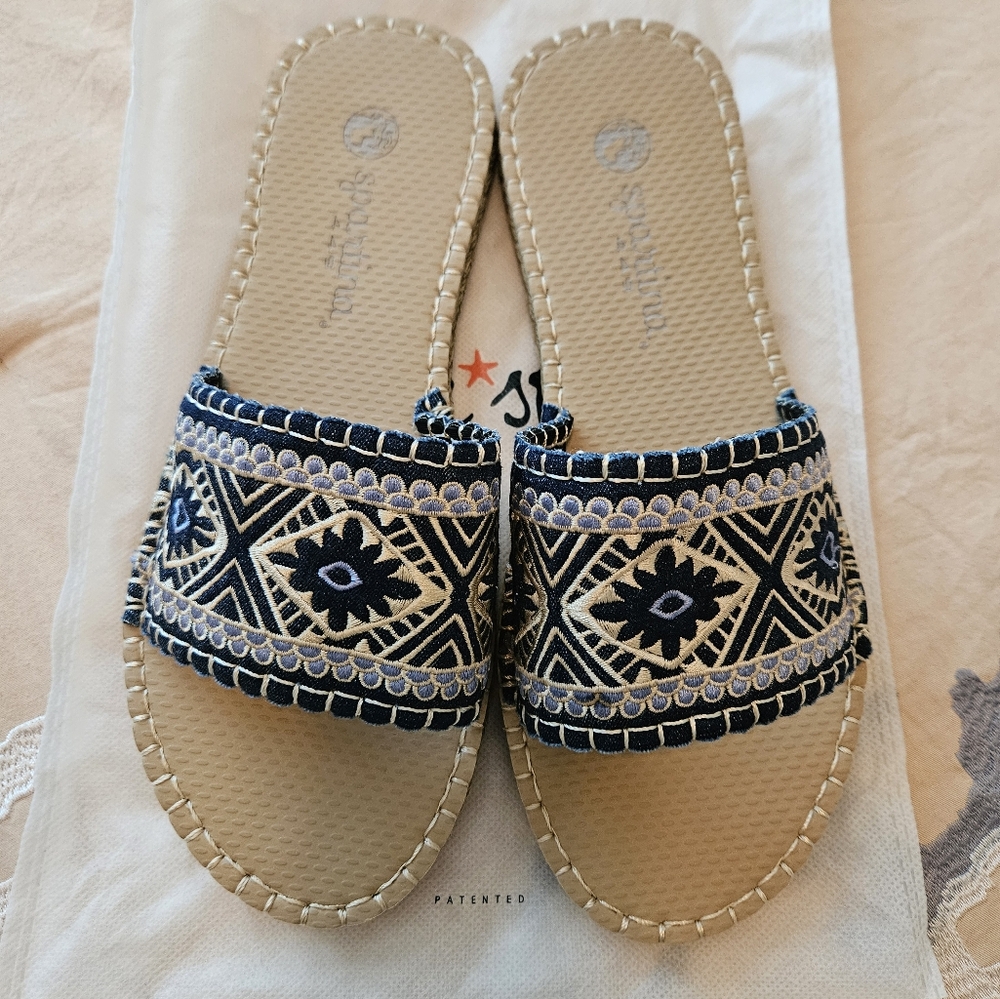 Seastar Women's Cabana Slide Water Sandals SPARTINA 449 PEEPLES Size 9